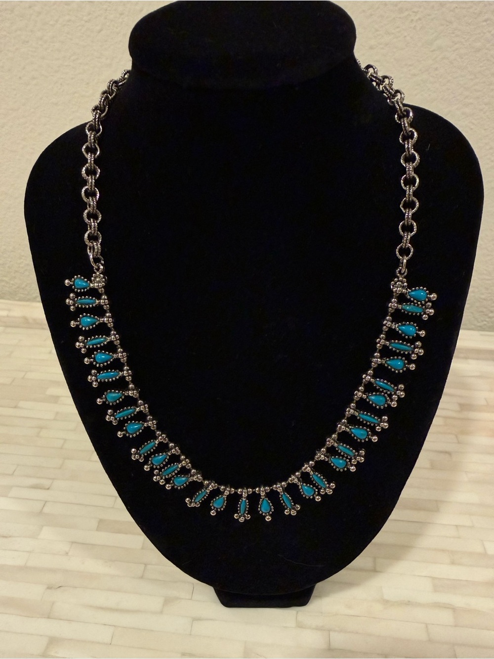 Turquoise Teardrop Statement Necklace - Women Jewelry